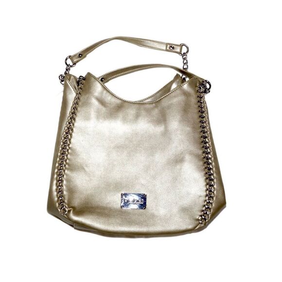 Bebe Gold Metallic Chain Strap Shoulder Bag - Picture 3 of 7